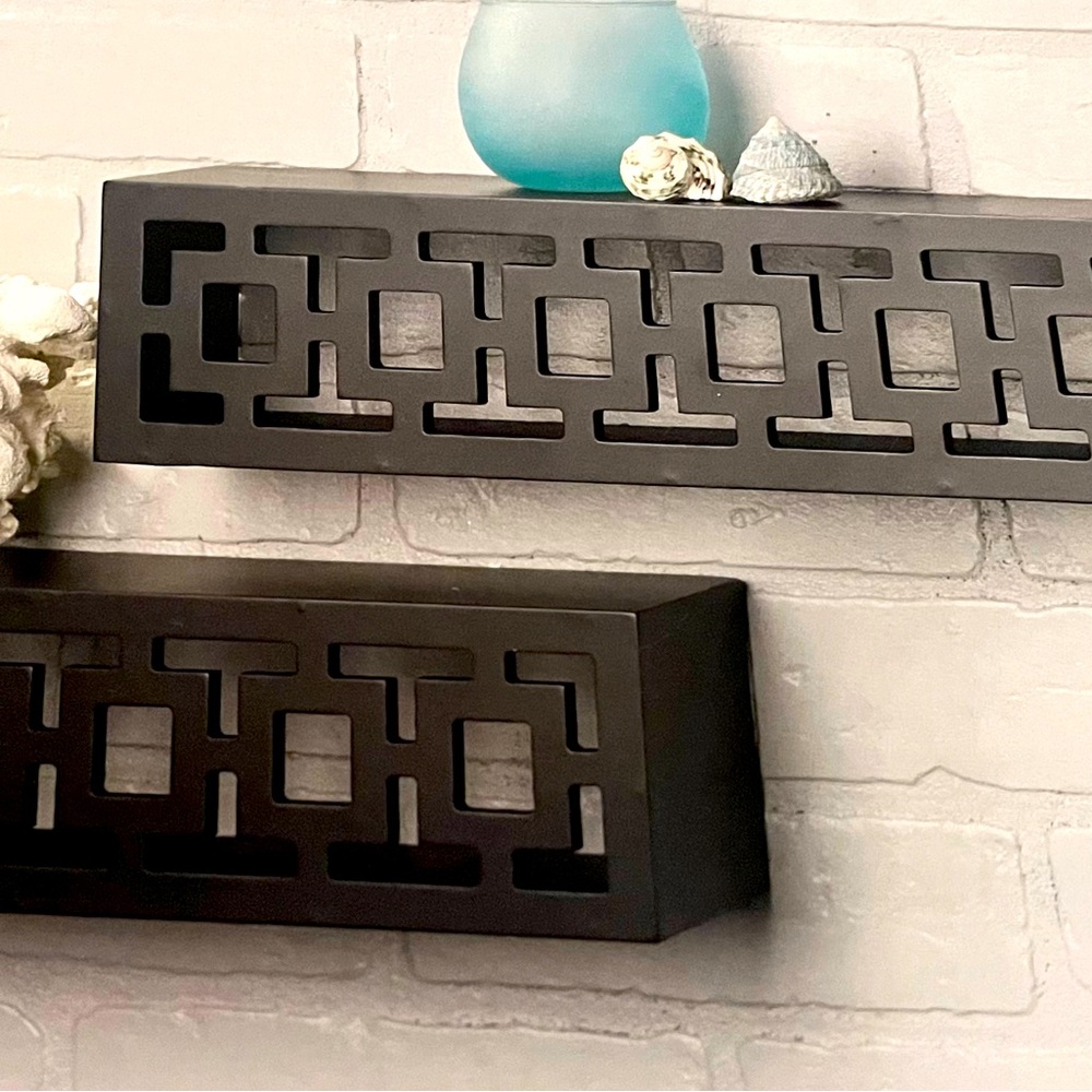 ABC Decor Black Floating Lattice Shelf Set